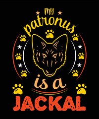 my Patronus is a jackal t-shirt design