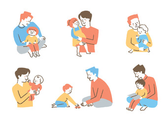 子育てするお父さん_セット_色