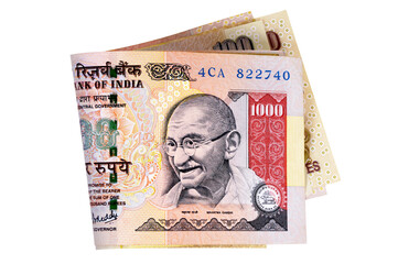 Indian Rupee banknotes isolated transparent background photo PNG file