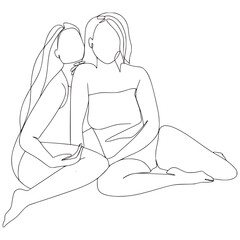 Minimalist Monoline Lineart Women Illustration