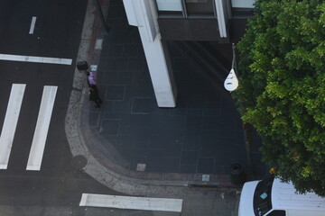 Aerial City Urban Buildings Skyline Daytime Clear  city streets below