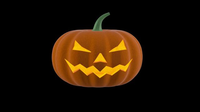 halloween pumpkin on black background. 3D render