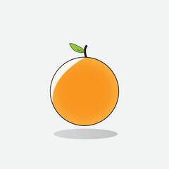 fresh orange with leaf healthy juicy fruit full of vitamin and nutrition vector illustration