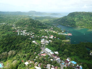 Kolonia town aerial view in Pohnpei, Micronesia（Federated States of Micronesia）
