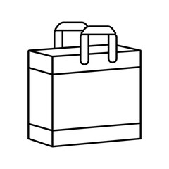 shop bag line icon vector illustration