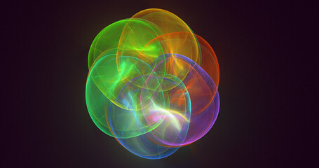 3D rendering abstract colorful fractal light background