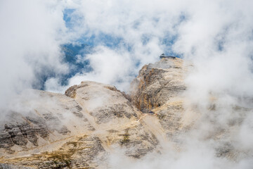 Rocky plateau of Sella Group in Dolomites