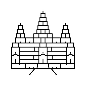 recommend clip art: angkor wat line icon vector illustration