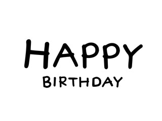 Fototapeta premium かわいいHAPPYBIRTHDAYの文字／手書きイラスト素材