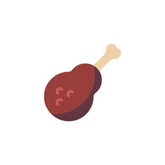 Chicken leg flat icon