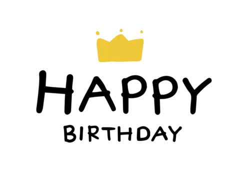 かわいい王冠とhappybirthdayの文字 手書きイラスト素材 Stock Vector Adobe Stock