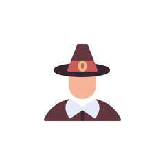 Pilgrim costume flat icon