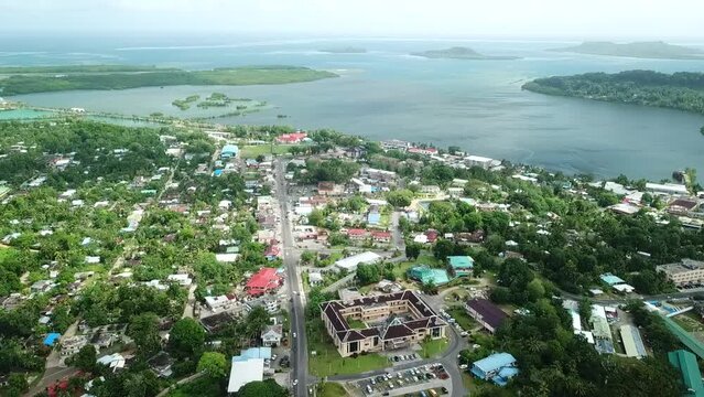 Kolonia town aerial view in Pohnpei, Micronesia（Federated States of Micronesia）
