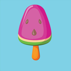 Crying ice cream with blue background. 