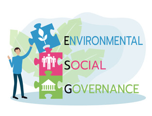 ESG concept of environmental, social and governance in sustainable and ethical business, vector illustration
