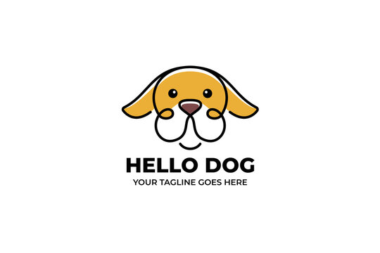 Cute Dog Cartoon Logo Template