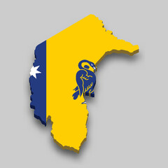 3d isometric Map of Australian Capital Territory is a state of Australia