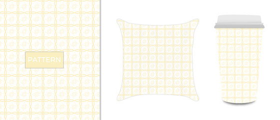 Simple golden color geometric seamless pattern design
