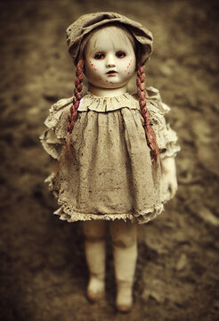 Ragged scary doll
