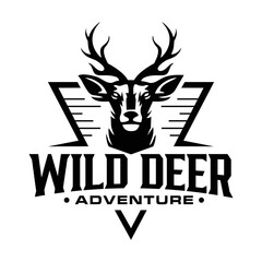 Wild deer Hunting Adventure Logo Design