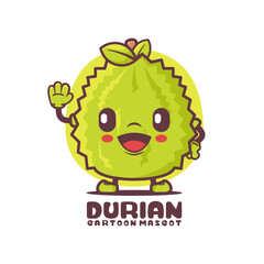 Durian cartoon mascot. fruit vector illustration