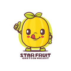 Star fruit cartoon mascot. fruit vector illustration