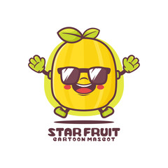Star fruit cartoon mascot. fruit vector illustration