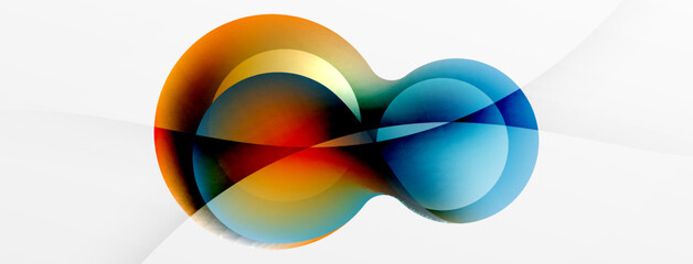 Obraz premium Fluid abstract background, round shapes and circle flowing design for wallpaper, banner, background or landing