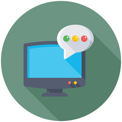 Online chat Flat Colored Icon