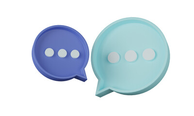 speech bubble icons.Chatbot notification.with empty copy space for promotion.3D rendering illustration.