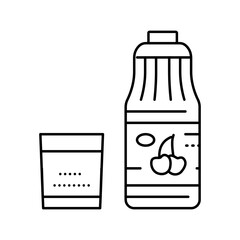 cherry juice line icon vector illustration