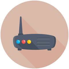 Internet Modem flat colored Icon