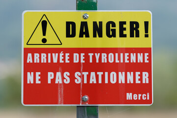 Fototapeta premium Panneau danger