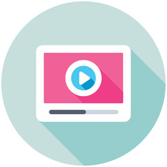 Online Video flat colored Icon