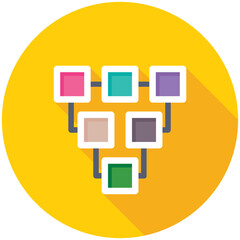 Network Hierarchy flat colored Icon