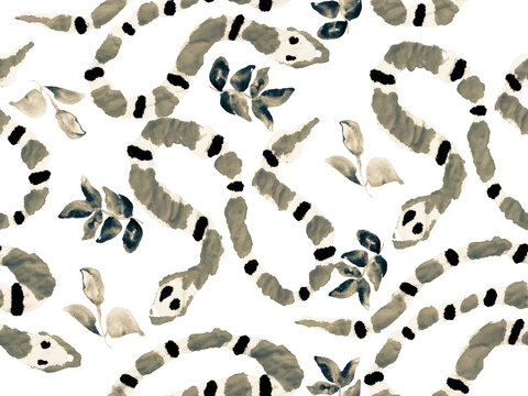 Snake Seamless Pattern.