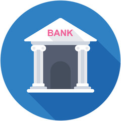 Bank Flat Colored  Icon