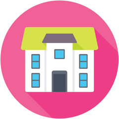 Mansion Flat Colored  Icon