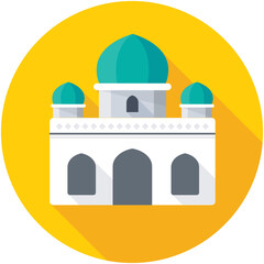 Mosque Flat Colored  Icon