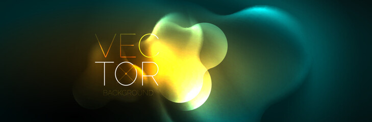 Magic neon glowing lights abstract background wallpaper design, vector illustration