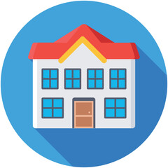 School Building Vector Icon
