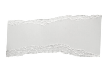 White ripped paper torn edges strips isolated on white background
