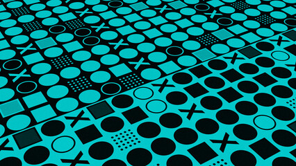 Geometric background, colorful seamless geometric patterns. 3D rendering
