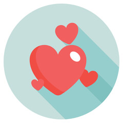 Hearts Flat Colored Icon