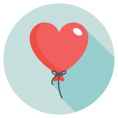 Heart Balloon Flat Colored Icon