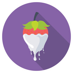 Strawberry Ripple Splash Flat Colored Icon