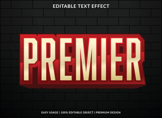 premier text effect template with abstract style use for business logo and brand