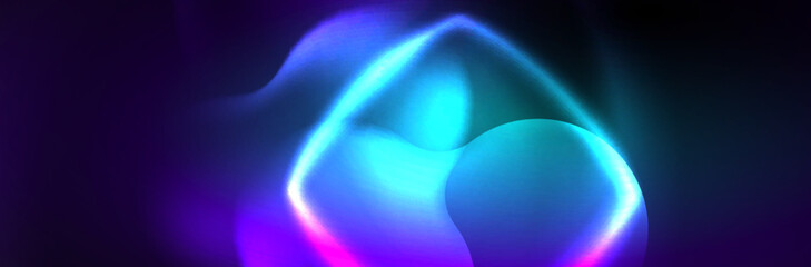 Magic neon glowing lights abstract background wallpaper design, vector illustration