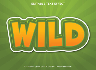 wild text effect template with abstract style use for business logo and brand