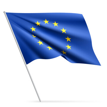 Realistic Flag of European Union
